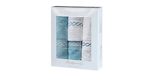 Darčekové balenie uterákov Royal Blue - modrá/biela 4 ks